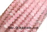 RQBS03 15 inches 6*10mm faceted rondelle rose quartz beads