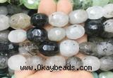 RUBS02 15 inches 12*16mm - 13*18mm faceted nuggets black rutilated quartz beads RUBS02 15 inches 12*16mm - 13*18mm faceted nuggets black rutilated quartz beads