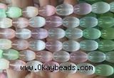 SEBS151 15 inches 8*12mm rice colorful selenite gemstone beads wholesale SEBS151 15 inches 8*12mm rice colorful selenite gemstone beads wholesale