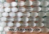 SEBS86 15 inches 8*12mm rice selenite gemstone beads wholesale SEBS86 15 inches 8*12mm rice selenite gemstone beads wholesale