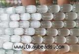 SEBS88 15 inches 8*12mm drum selenite gemstone beads wholesale SEBS88 15 inches 8*12mm drum selenite gemstone beads wholesale