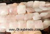 SRBS01 15 inches 20mm square rose quartz gemstone beads wholesale