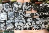 SRBS11 15 inches 20mm square snowflake obsidian gemstone beads wholesale