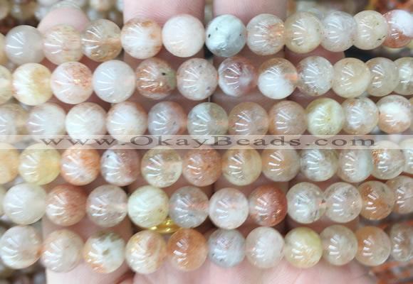 SSBS07 15 inches 8mm round sunstone beads wholesale