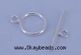 SSC01 5pcs 8mm donut 925 sterling silver toggle clasps