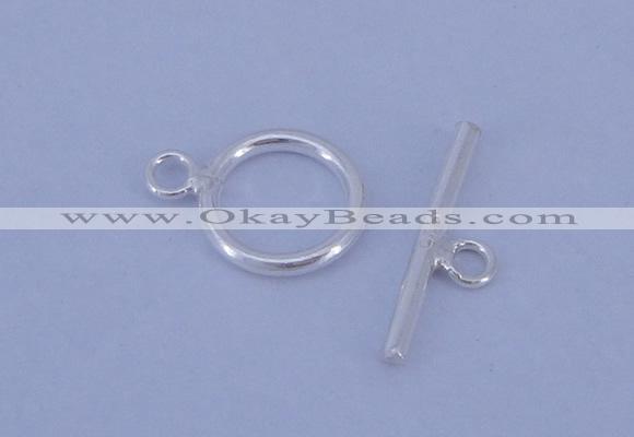 SSC01 5pcs 8mm donut 925 sterling silver toggle clasps