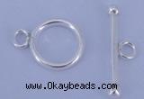 SSC03 5pcs 10mm donut 925 sterling silver toggle clasps