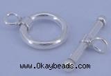 SSC06 5pcs 10mm donut 925 sterling silver toggle clasps