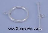 SSC07 5pcs 22mm donut 925 sterling silver toggle clasps