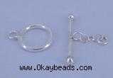 SSC09 5pcs 12mm donut 925 sterling silver toggle clasps