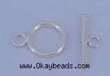 SSC10 5pcs 12mm donut 925 sterling silver toggle clasps