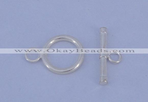 SSC10 5pcs 12mm donut 925 sterling silver toggle clasps