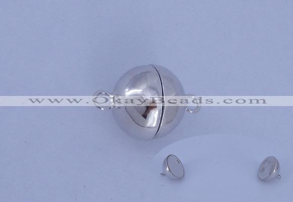 SSC105 2pcs 16mm round 925 sterling silver magnetic clasps