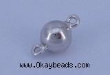 SSC106 5pcs 6mm round 925 sterling silver magnetic clasps