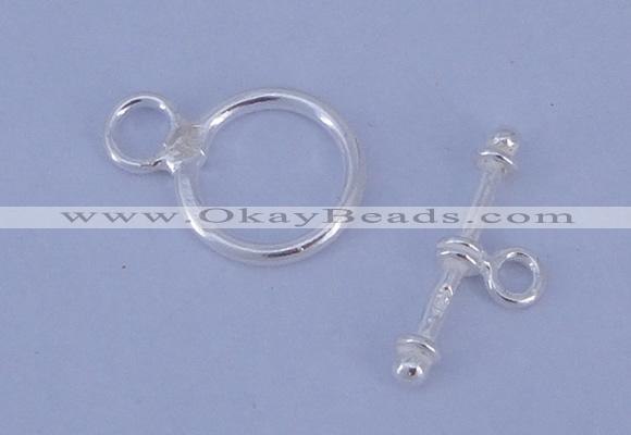 SSC11 5pcs 12mm donut 925 sterling silver toggle clasps