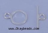 SSC16 5pcs 8mm donut 925 sterling silver toggle clasps