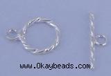 SSC17 5pcs 8.5mm donut 925 sterling silver toggle clasps