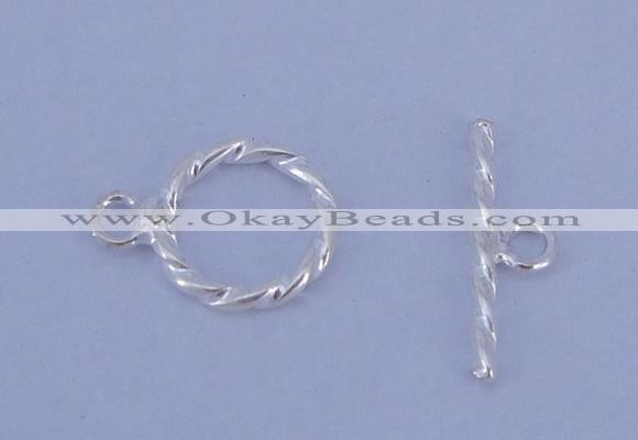 SSC17 5pcs 8.5mm donut 925 sterling silver toggle clasps