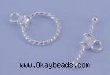 SSC18 5pcs 10mm donut 925 sterling silver toggle clasps