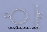 SSC20 5pcs 12mm donut 925 sterling silver toggle clasps