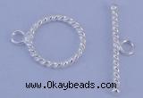 SSC21 5pcs 14.5mm donut 925 sterling silver toggle clasps