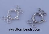 SSC211 5pcs three-strand 13.5mm 925 sterling silver spring rings clasps