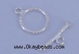 SSC25 5pcs 12mm donut 925 sterling silver toggle clasps