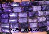 TBBS100 15 inches 10*14mm faceted tube lepidolite gemstone beads