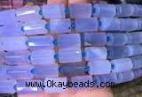 TBBS109 15 inches 10*14mm faceted tube blue chalcedony gemstone beads