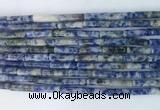 TBBS15 15 inches 4*13mm tube blue spot stone beads