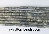 TBBS21 15 inches 4*13mm tube grey picture jasper gemstone beads