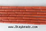 TBBS37 15 inches 4*13mm tube synthetic coral gemstone beads