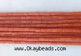 TBBS38 15 inches 4*6mm tube synthetic coral gemstone beads