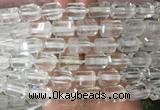 TBBS41 15 inches 12*16mm faceted tube white crystal beads wholesale