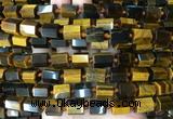 TBBS56 15 inches 9*12mm - 11*14mm faceted tube yellow tiger eye beads