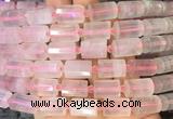 TBBS85 15 inches 10*14mm faceted tube rose quartz gemstone beads