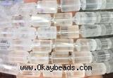 TBBS86 15 inches 10*14mm faceted tube white crystal gemstone beads