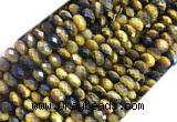 TEBS12 15 inches 4*6mm faceted rondelle yellow tiger eye beads