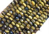 TEBS15 15 inches 6*10mm faceted rondelle yellow tiger eye beads