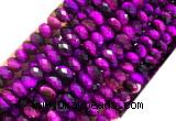 TEBS22 15 inches 5*8mm faceted rondelle purple tiger eye beads