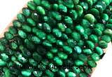 TEBS35 15 inches 5*8mm faceted rondelle green tiger eye beads