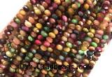 TEBS42 15 inches 4*6mm faceted rondelle rainbow tiger eye beads