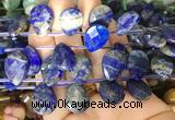 TRBS100 Top drilled 13*18mm faceted flat teardrop Lapis lazuli beads wholesale  TRBS100 Top drilled 13*18mm faceted flat teardrop Lapis lazuli beads wholesale