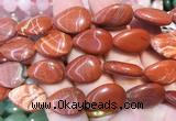 TRBS129 15 inches 13*18mm flat teardrop Red jasper beads wholesale TRBS129 15 inches 13*18mm flat teardrop Red jasper beads wholesale