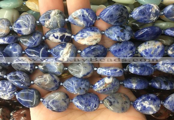 TRBS23 15 inches 13*18mm flat teardrop sodalite gemstone beads wholesale