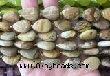 TRBS36 15 inches 13*18mm flat teardrop picture jasper gemstone beads