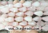 TRBS54 15 inches 11*22mm - 12*25mm faceted teardrop rose quartz beads