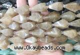 TRBS58 15 inches 11*22mm - 12*25mm faceted teardrop quartz beads