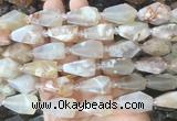 TRBS65 15 inches 11*22mm - 12*25mm faceted teardrop sakura agate beads