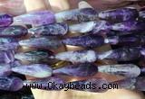 TRBS69 15 inches 10*30mm faceted teardrop amethyst beads wholesale